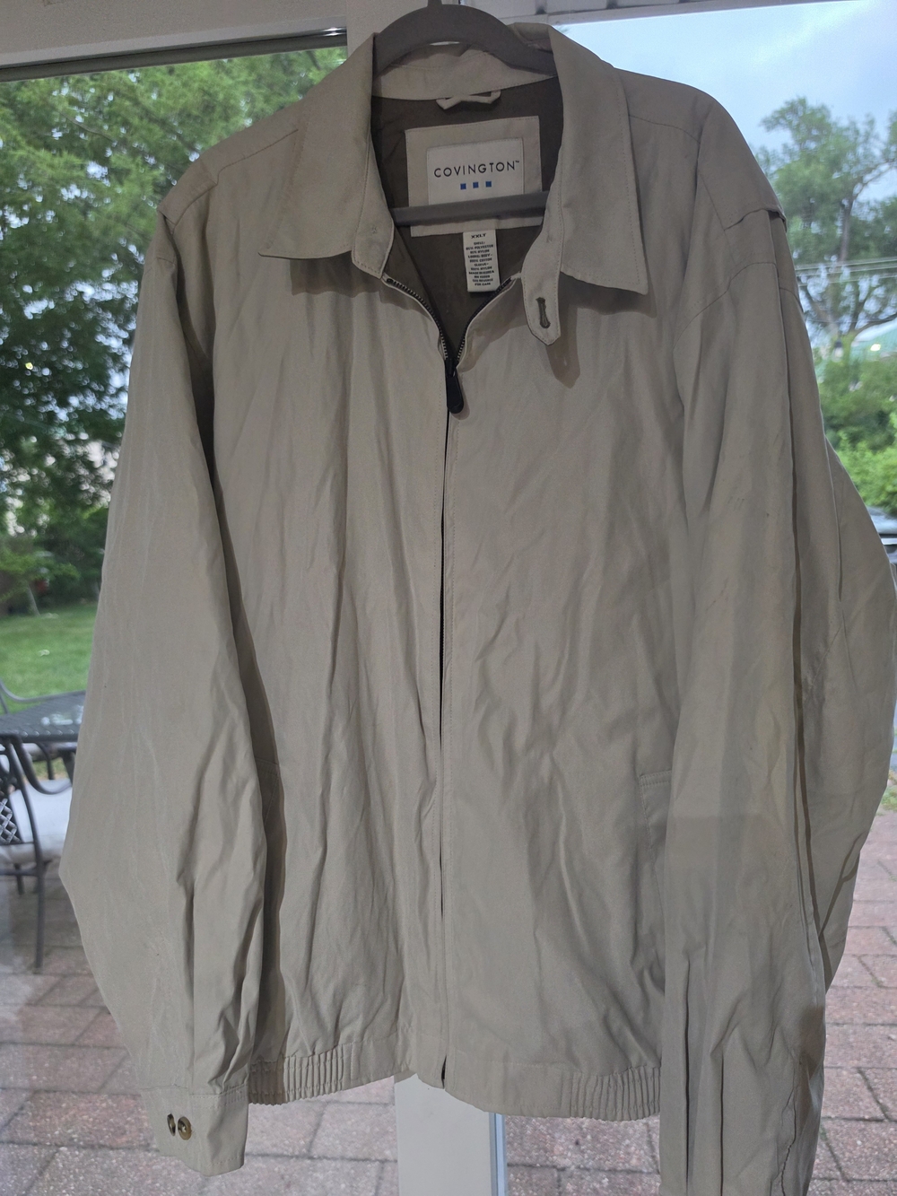 Covington Men's Light Beige Zip Shirt Jacket